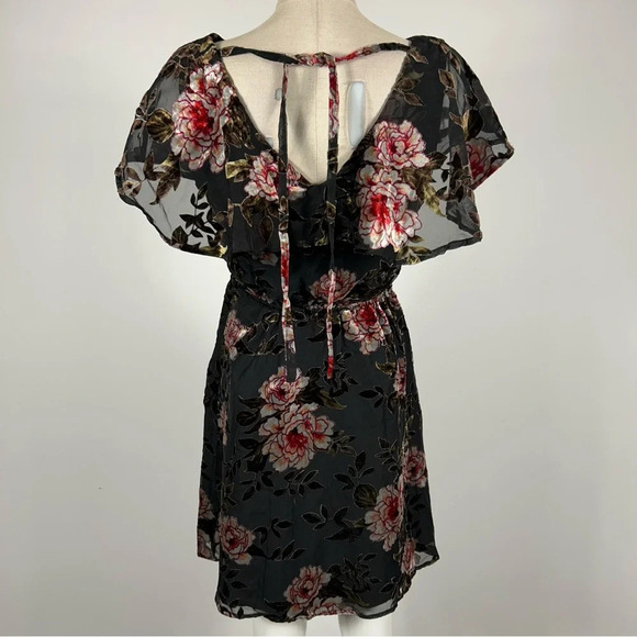 Dex Floral Velor Cocktail Dress S - Picture 4 of 12